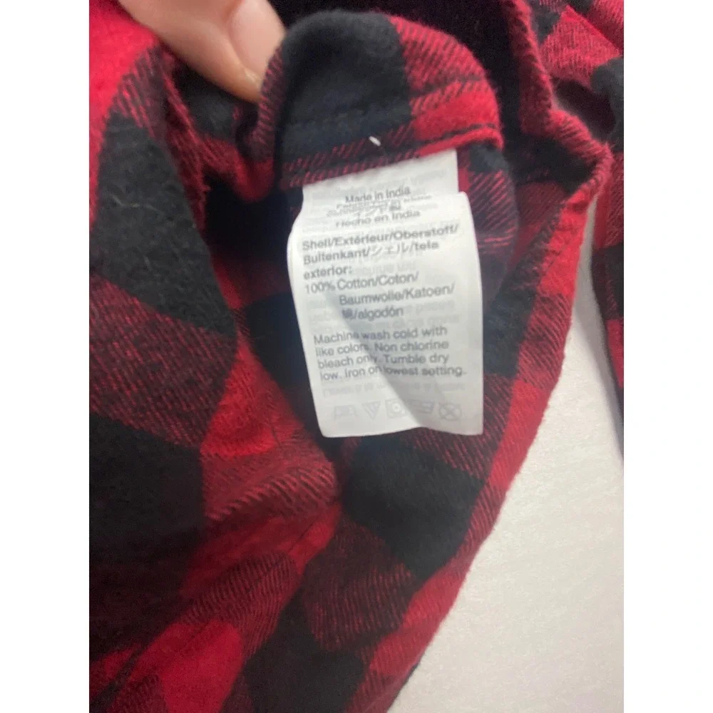 J. Crew Flannel Shirt Red Black Buffalo Plaid Classic Fit Long Sleeve‎ Mens S